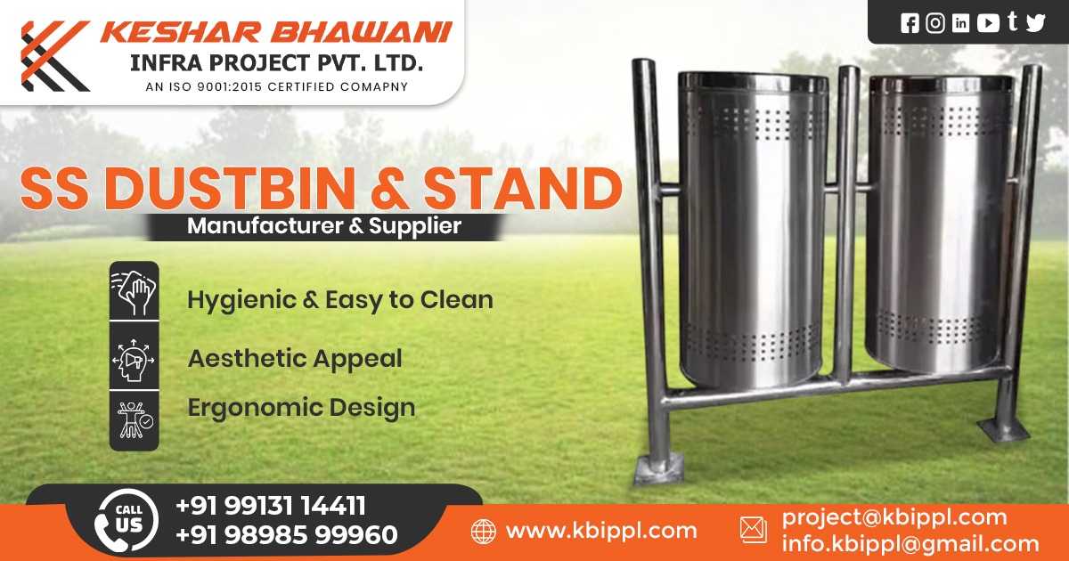 Supplier of SS Dustbin and Stand in Gujarat